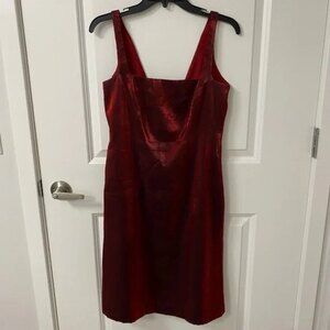 Women's Evening Sleeveless Square Neck Dress. Red. Medium. Special Occasion.